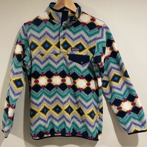 Patagonia Synchilla Pullover Fleece In Timber Twist Aztec Print Winter Jacket XS